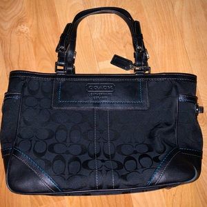 Coach: Vintage Black Purse with Blue Interior